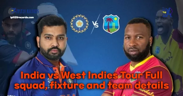India vs West Indies Tour Full squad, fixture and team details