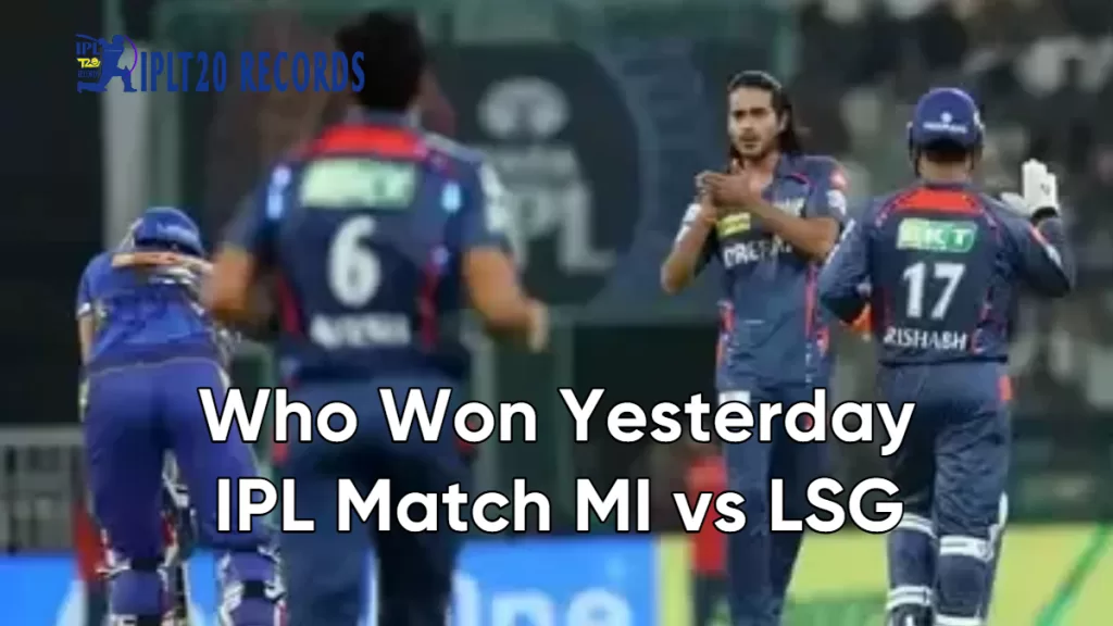 Who Won Yesterday IPL Match
