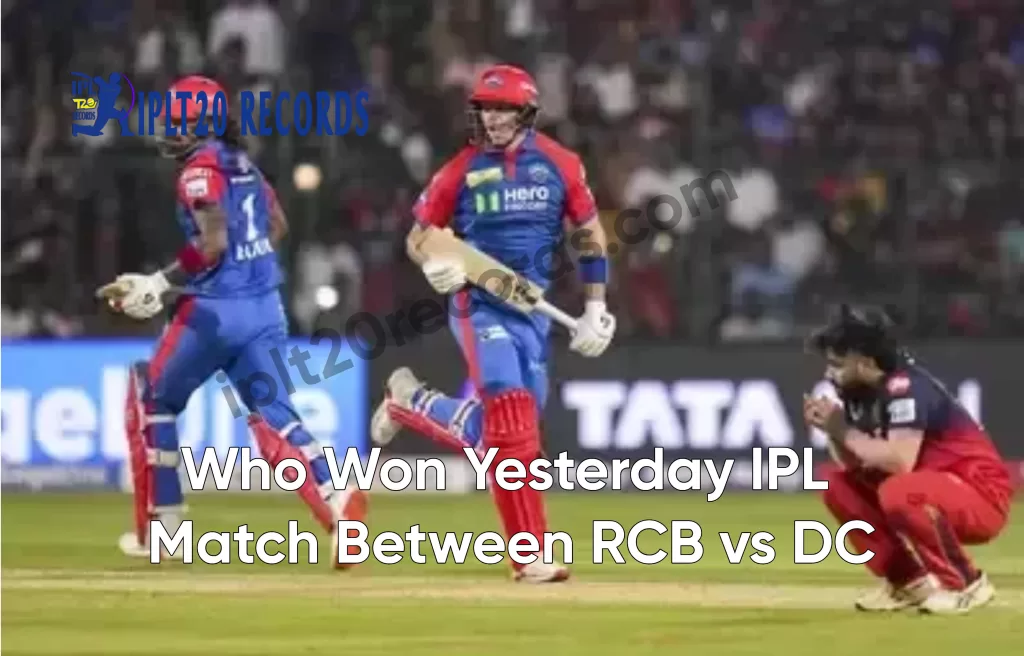 Who won yesterday IPL match between RCB vs DC